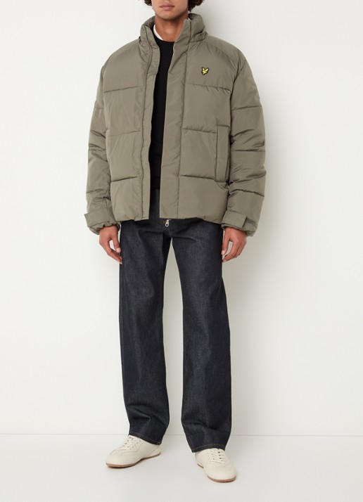 Lyle & Scott Gewatteerd jack met afneembare capuchon - voorkant 4 mosgroen