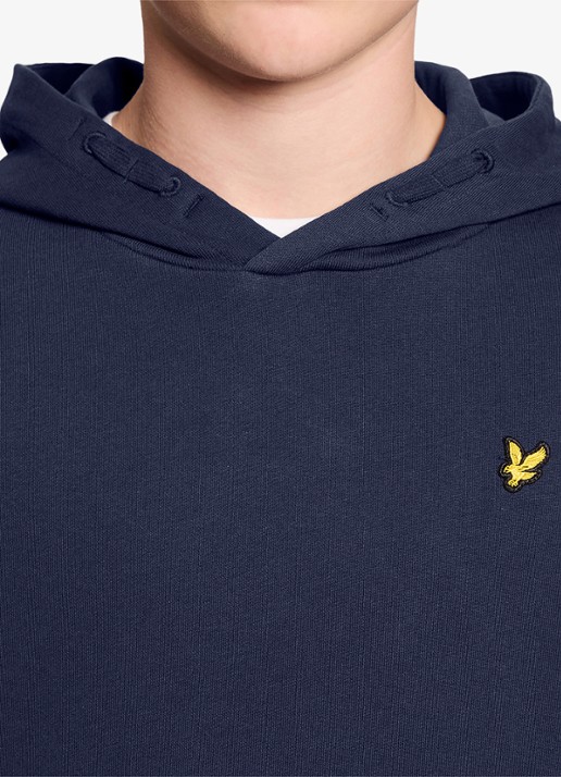 Lyle & Scott Hoodie met logo - detail royalblauw