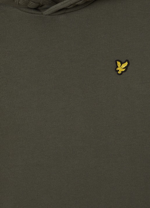 Lyle & Scott Hoodie met logoborduring - detail 3 legergroen