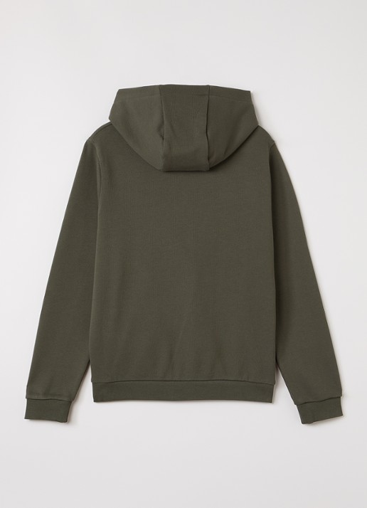 Lyle & Scott Hoodie met logoborduring - voorkant 2 legergroen