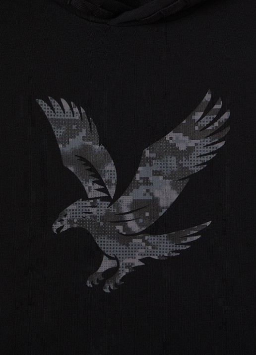 Lyle & Scott Hoodie met logoprint - detail 2 zwart