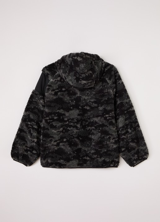 Lyle & Scott Jack van teddy met capuchon - achterkant antraciet