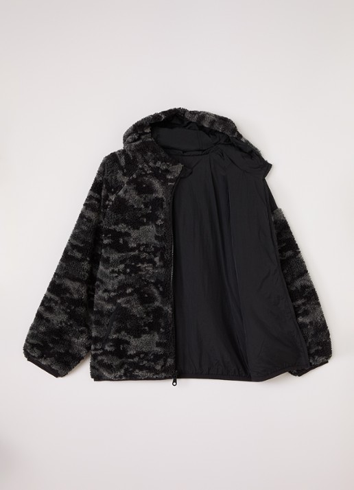 Lyle & Scott Jack van teddy met capuchon - voorkant 3 antraciet