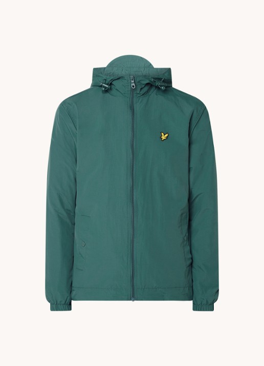 Lyle & Scott Lichtgewicht jack met capuchon - voorkant 3 donkergroen