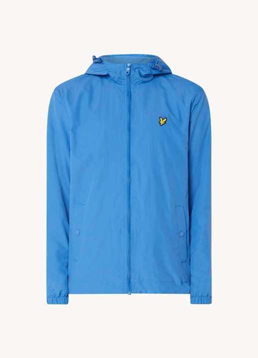Lyle & Scott Lichtgewicht jack met capuchon - voorkant 2 blauw