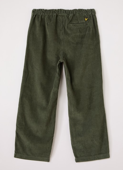 Lyle & Scott Loose fit broek van corduroy - voorkant 2 legergroen