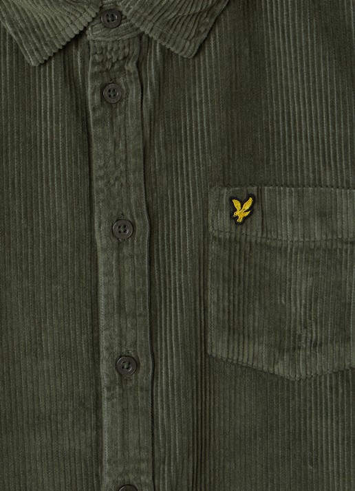Lyle & Scott Overhemd van corduroy - detail 3 legergroen