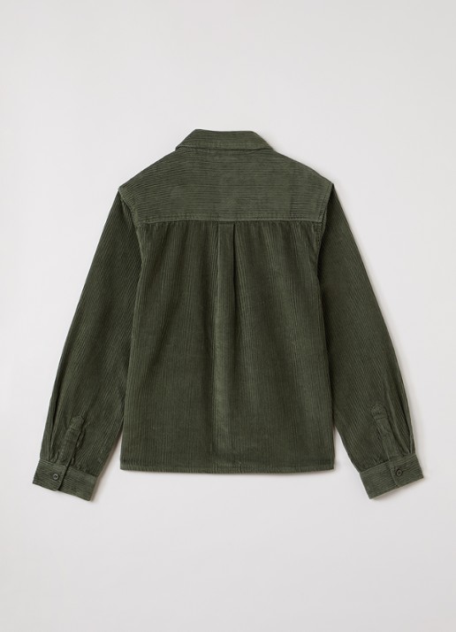 Lyle & Scott Overhemd van corduroy - voorkant 2 legergroen