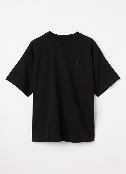 Lyle & Scott Oversized T-shirt met logo - voorkant zwart