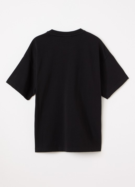Lyle & Scott Oversized T-shirt met logo - voorkant 2 zwart