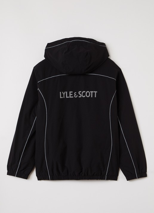 Lyle & Scott Parka met logo - voorkant 3 zwart