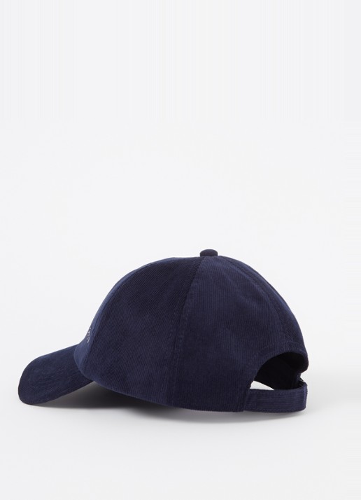 Lyle & Scott Pet van corduroy met logoborduring - detail 2 blauw