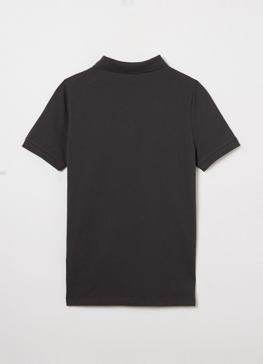 Lyle & Scott Polo met logoborduring - voorkant 2 antraciet