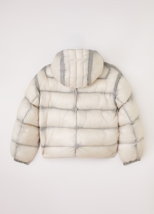 Lyle & Scott Puffer jack met logo - achterkant gebroken wit