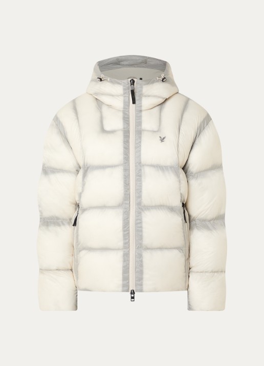 Lyle & Scott Puffer jack met steekzakken - voorkant beige