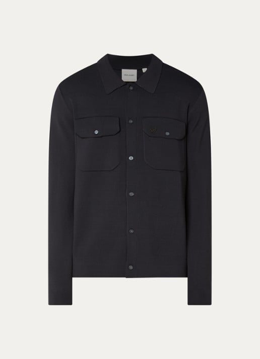 Lyle & Scott Regular fit overshirt met borstzakken - voorkant 3 zwart