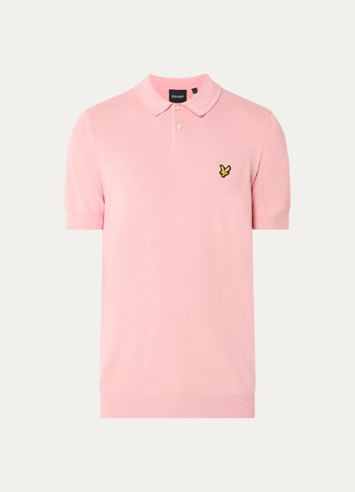 Lyle & Scott Regular fit polo met logo - voorkant roze