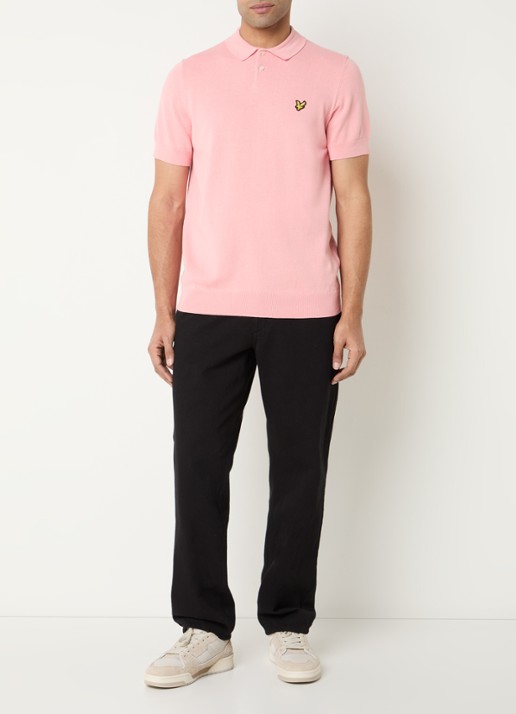 Lyle & Scott Regular fit polo met logo - voorkant 2 roze