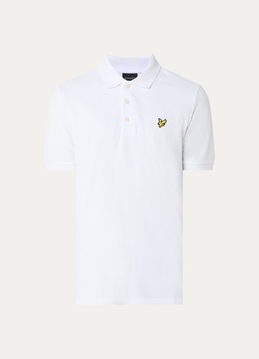 Lyle & Scott Regular fit polo met logo - voorkant wit