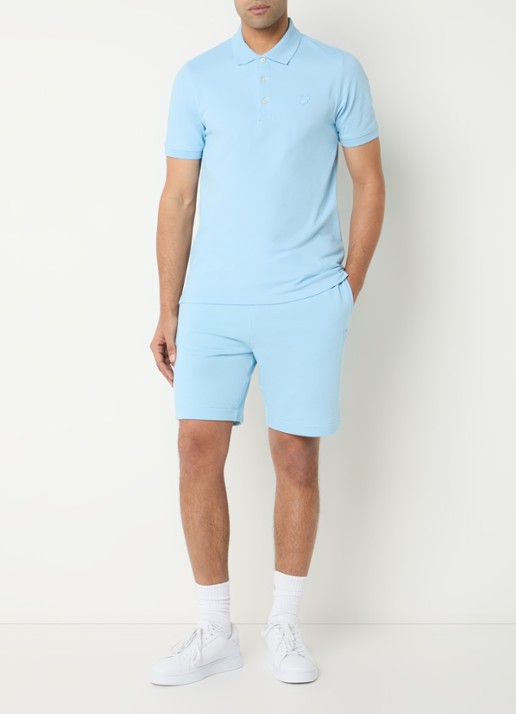 Lyle & Scott Regular fit polo met logo - voorkant 4 blauw