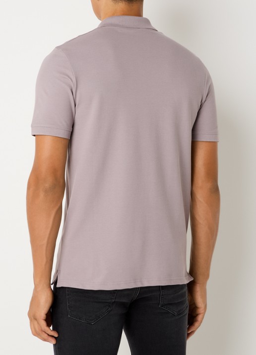 Lyle & Scott Regular fit polo met logoborduring - achterkant grijs