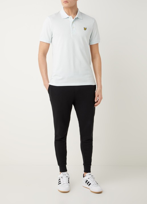Lyle & Scott Regular fit polo van  piqué katoen met logo - voorkant 3 mint