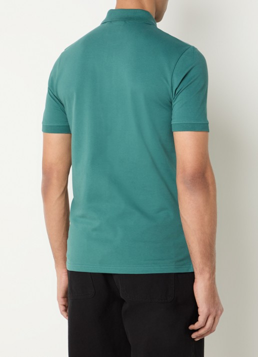 Lyle & Scott Regular fit polo van  piqué katoen met logo - achterkant beige