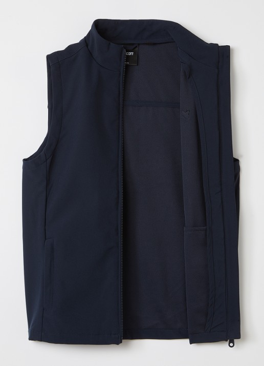Lyle & Scott Softshell bodywarmer met logoborduring - voorkant 3 donkerblauw