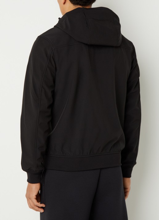Lyle & Scott Softshell jack met capuchon en ritszakken - achterkant 2 zwart