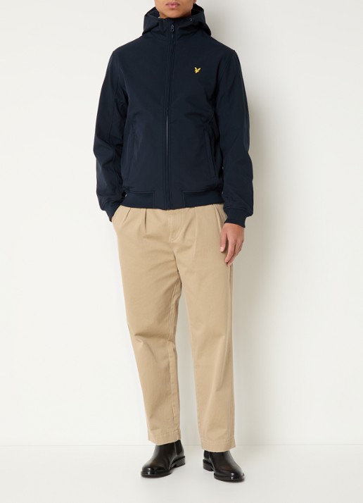 Lyle & Scott Softshell jack met capuchon en ritszakken - voorkant 3 donkerblauw