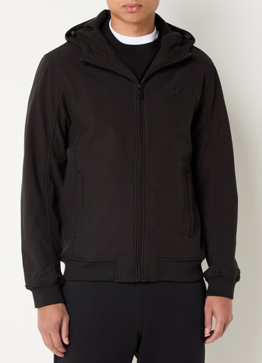 Lyle & Scott Softshell jack met capuchon en ritszakken - detail 4 zwart
