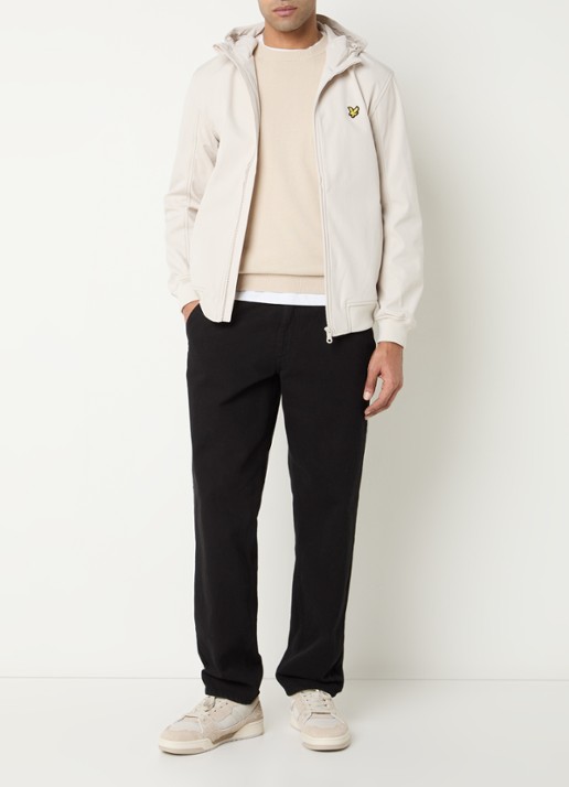 Lyle & Scott Softshell jack met capuchon en ritszakken - voorkant 4 beige
