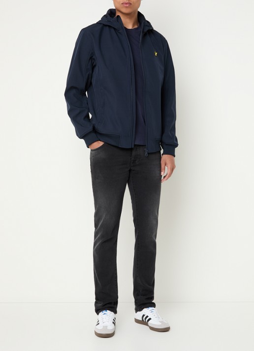 Lyle & Scott Softshell jack met capuchon en ritszakken - voorkant 4 donkerblauw