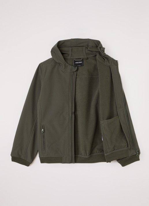 Lyle & Scott Softshell jack met logo - voorkant 2 legergroen