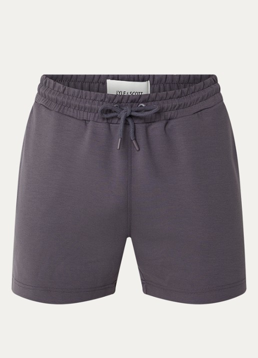 Lyle & Scott Straight fit korte joggingbroek met trekkoord - voorkant grijs