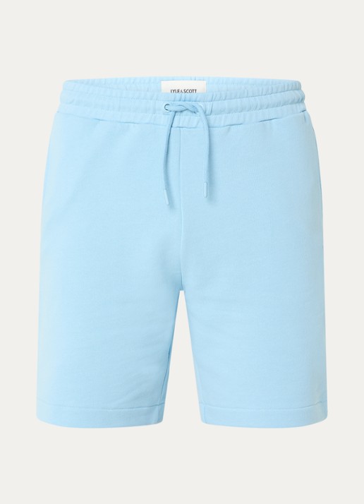 Lyle & Scott Straight fit korte joggingbroek met trekkoord - voorkant 2 blauw