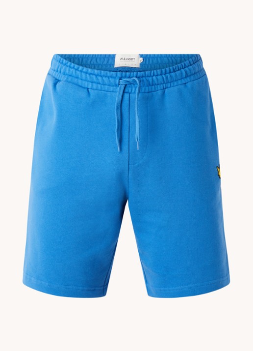 Lyle & Scott Straight fit korte joggingbroek van  katoen met logo  - voorkant 3 blauw