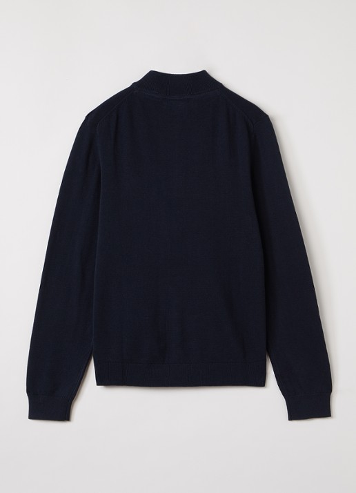 Lyle & Scott Sweater met halve rits - voorkant 2 donkerblauw