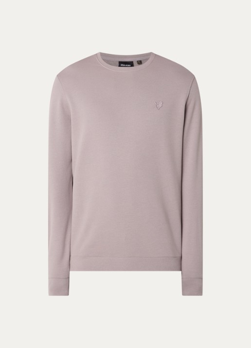 Lyle & Scott Sweater met logo - voorkant donkerbeige