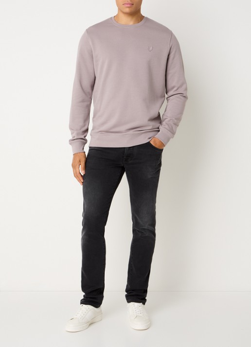 Lyle & Scott Sweater met logo - voorkant 2 donkerbeige