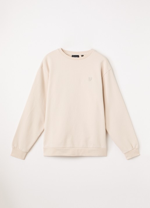 Lyle & Scott Sweater met logo - voorkant 2 creme