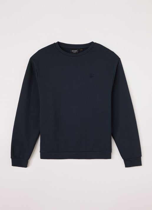 Lyle & Scott Sweater met logo - voorkant 2 donkerblauw