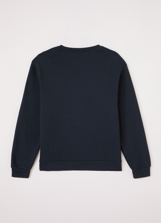 Lyle & Scott Sweater met logo - voorkant 3 donkerblauw