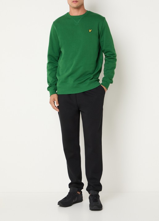 Lyle & Scott Sweater met logoborduring - voorkant 4 donkergroen