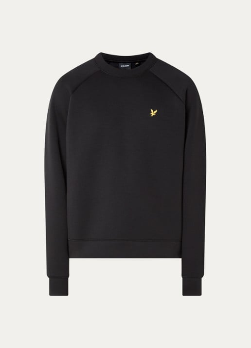 Lyle & Scott Sweater met logoborduring - voorkant 2 zwart