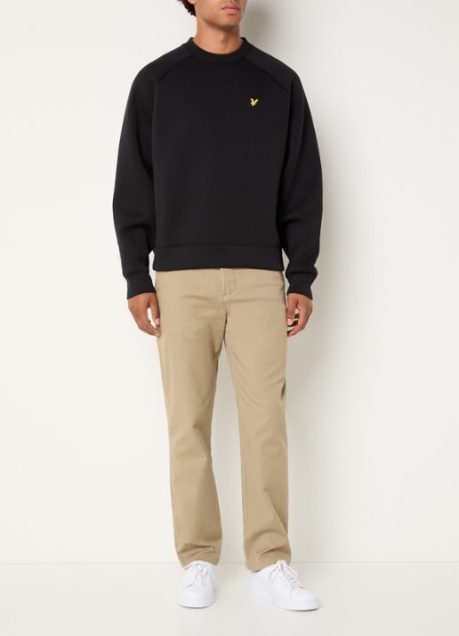 Lyle & Scott Sweater met logoborduring - voorkant 3 zwart