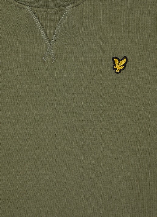 Lyle & Scott Sweater met logoborduring - detail 3 legergroen