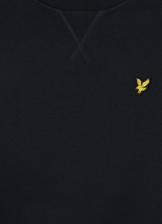 Lyle & Scott Sweater met logoborduring - detail donkerblauw