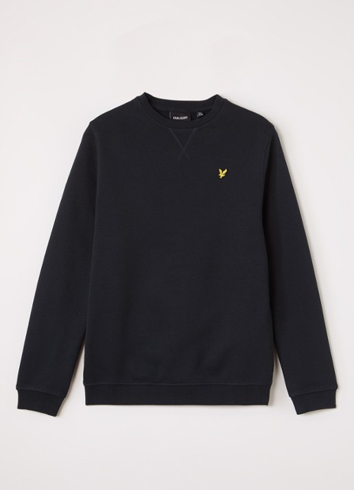Lyle & Scott Sweater met logoborduring - voorkant 2 donkerblauw