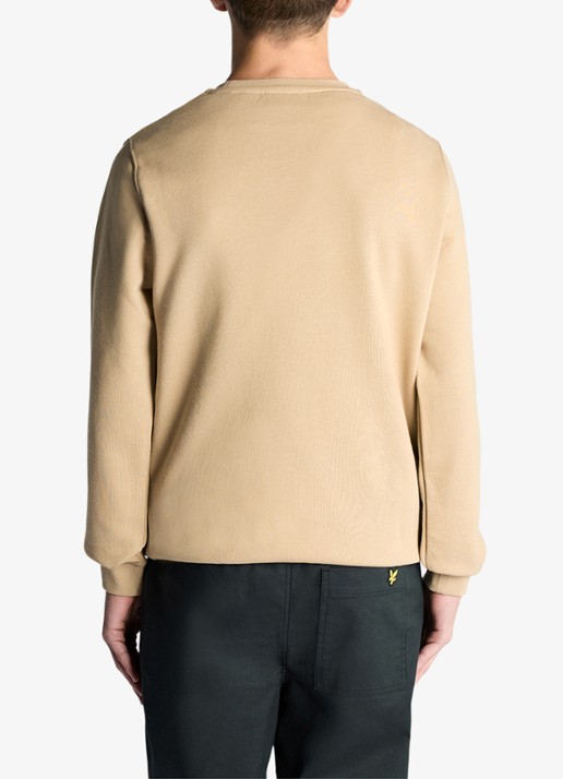 Lyle & Scott Sweater met logoborduring - achterkant 2 camel